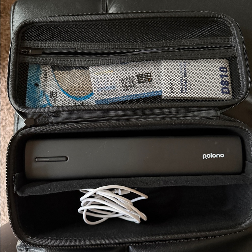 POLONO D810 Portable Bluetooth Thermal Printer with Carrying Case